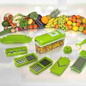 Nicer Dicer Plus 12-in-1 Vegetables Cutter, Fruit Slicer, Vegetables Peeler, All-in-One Vegetables & Fruits Slicer, Peeler & Grater