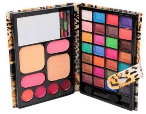 All in 1 Kit – Mini Wallet Makeup Kit – 16+ Eyeshades Colours , 2 Blusher , 2 face powder , 4 Lip gloss, 1 Eyeshades applicator